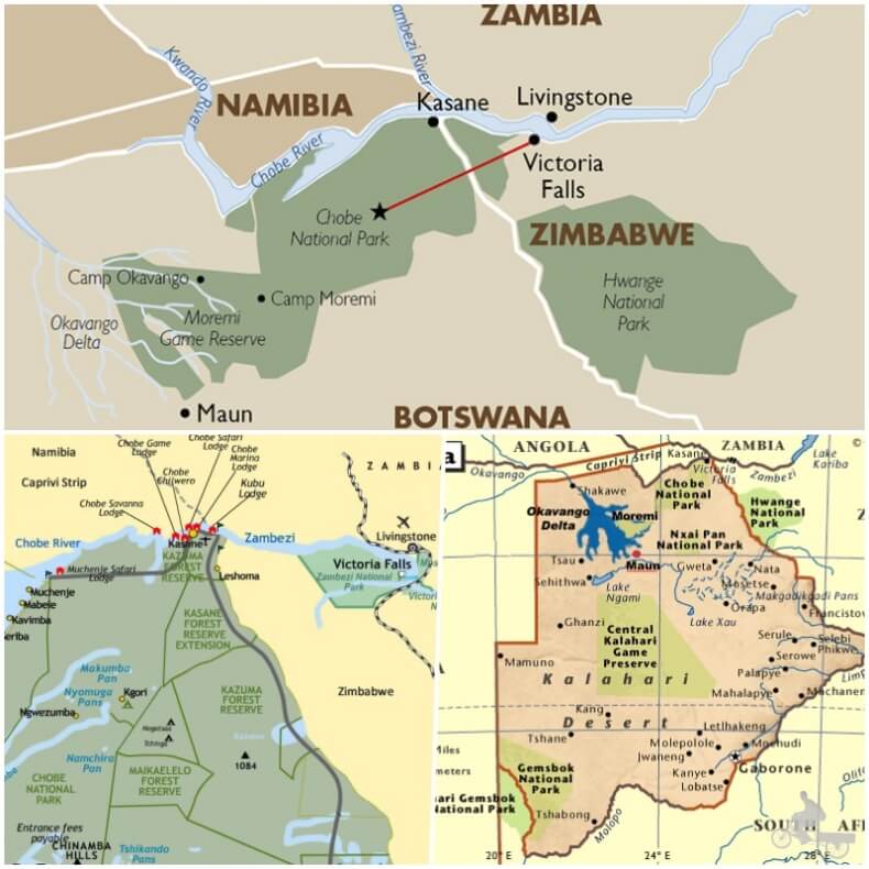mapa parque chobe safari