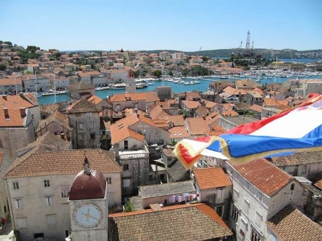 vistas desde el campanario de la catedral de Trogir