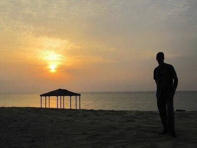 Dhow, puesta de sol