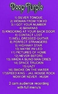 Repertorio concierto Deep Purple