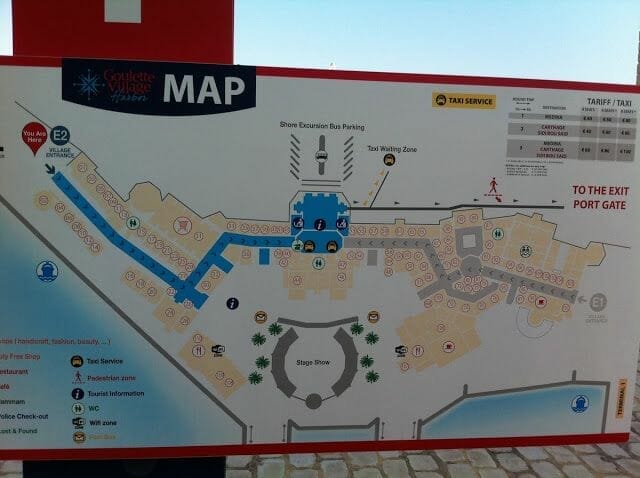 mapa del puerto de cruceros de La Goulette