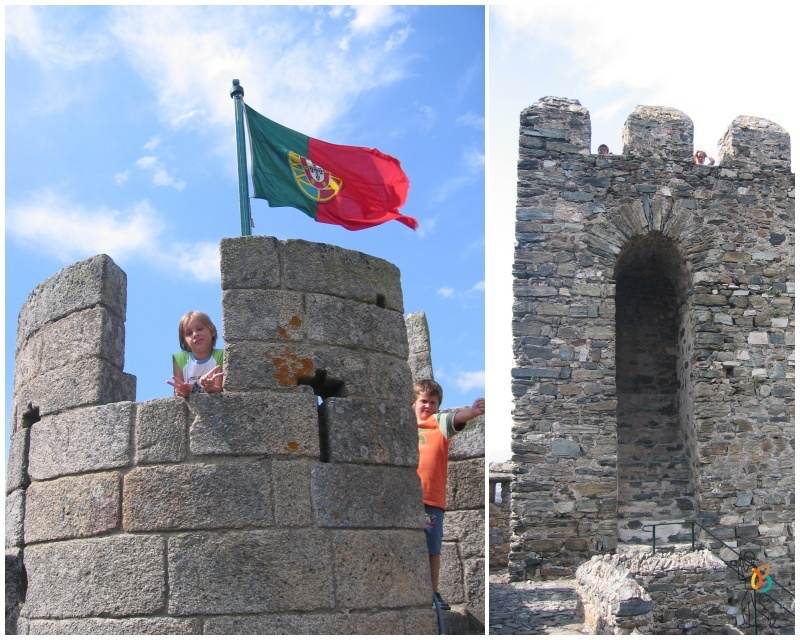 castillo de Braganza con niños lugar ideal para que corran por escaleras, torres, almenas  