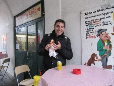 comiendo frankfurt en Viena