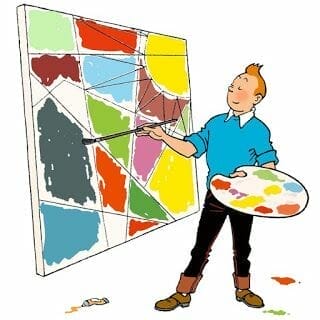 tintín pintando