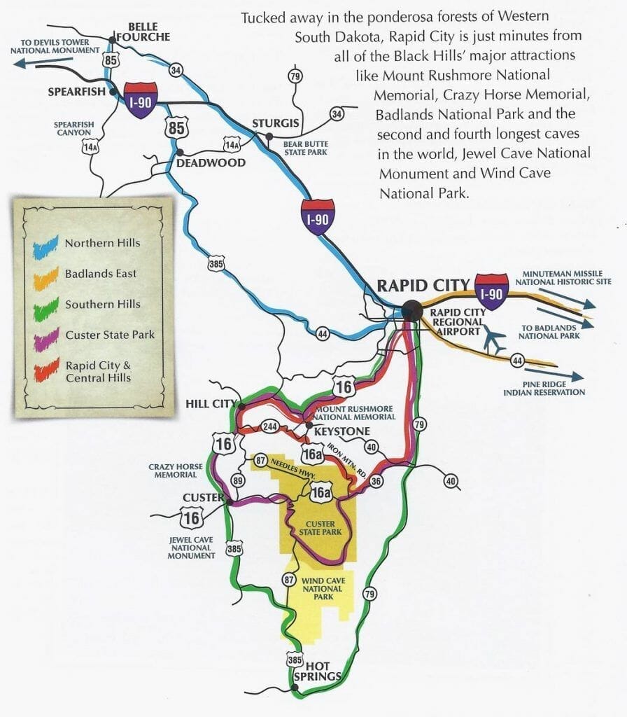 mapa rapid city y alrededores