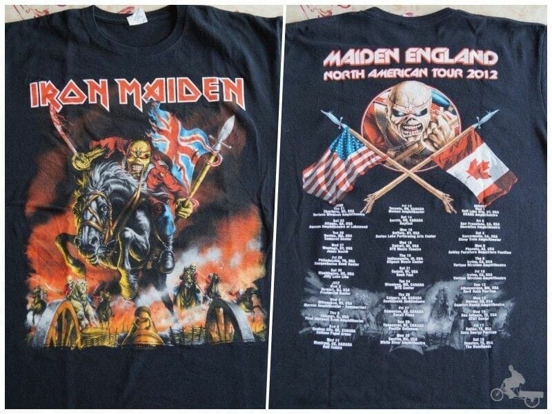 camiseta de la gira maiden england american tour 2012
