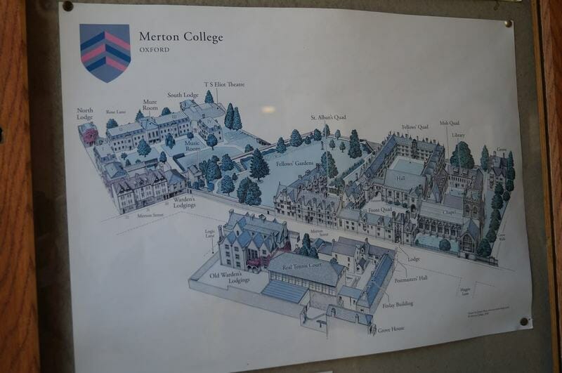 plano del Merton College Merton College, planos de colleges, oxford