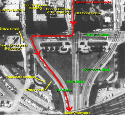 paso comitiva Kennedy en plaza Dealey de Dallas