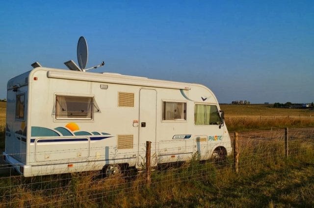 autocaravana en stonehenge