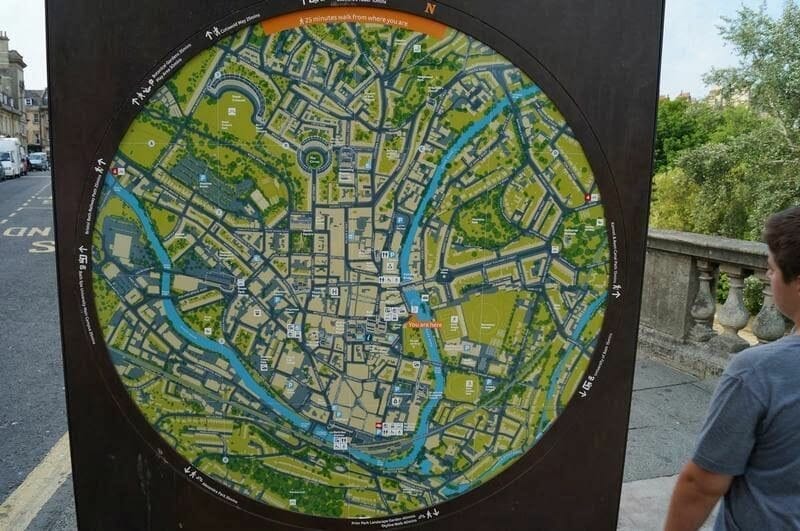 mapa de Bath