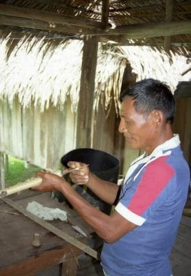 cerbatana en la selva