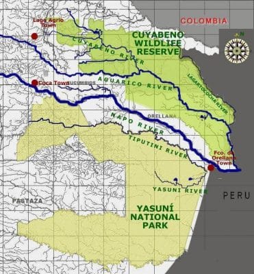 Parque Nacional de Cuyabeno mapa