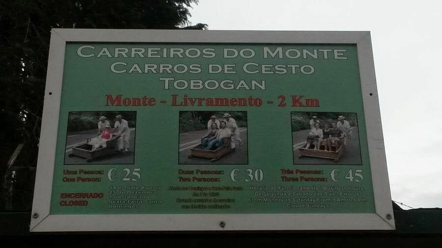 BAJADA CON LAS CESTAS EN FUNCHAL precios