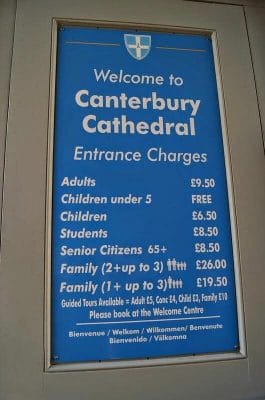 Precios Catedral de Canterbury