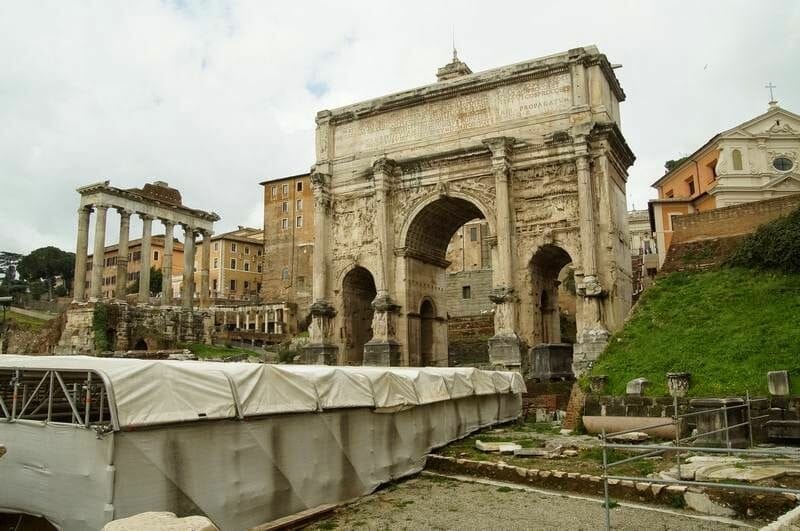 arco septimio severo foro romano, ruinas romanas