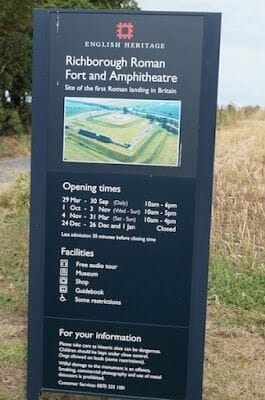cartel entrada RICHBOROUGH ROMAN FORT