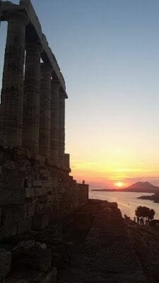 atardecer en cabo Sunion