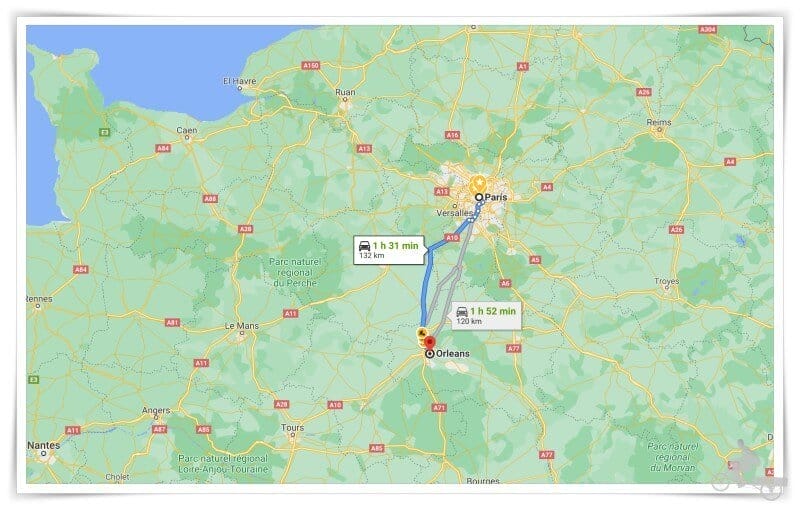 como llegar a Orleans desde Paris