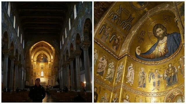 interior catedral de Monreale crucero Palermo, iglesias de Palermo, iglesias normandas, catedral de Monreale