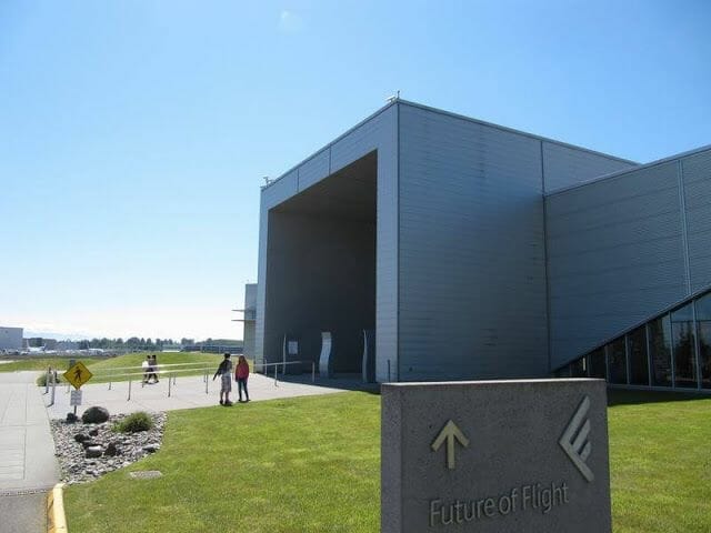 entrada a las instalaciones de Boeing future of flight entrance