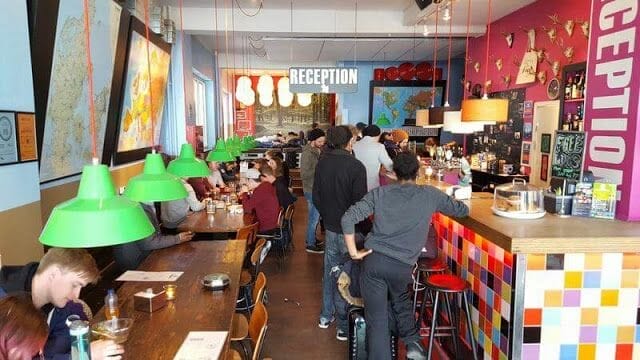 Copenhagen downtown hostel bar recepción