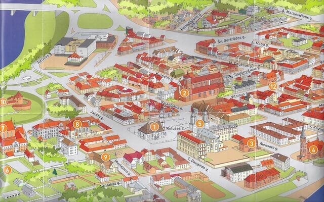 mapa turistico de kaunas