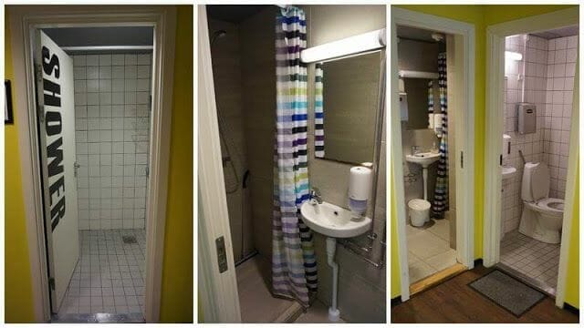 Copenhagen downtown hostel duchas shower