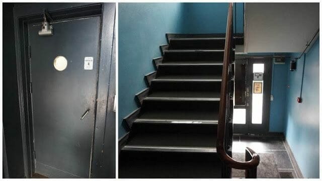 Copenhagen downtown hostel escaleras y ascensor