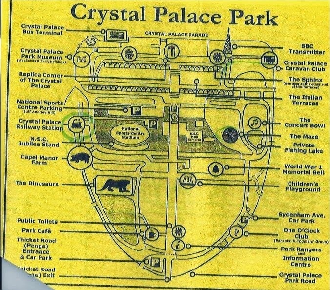 Camping Crystal Palace de Londres plano