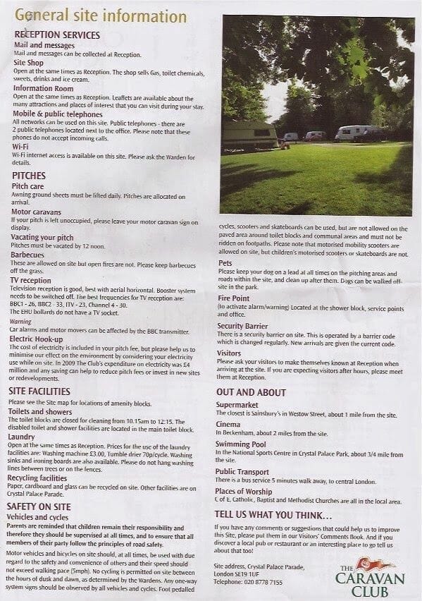 Camping Crystal Palace de Londres
