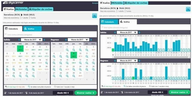 vuelos baratos a Maldivas con skyscanner