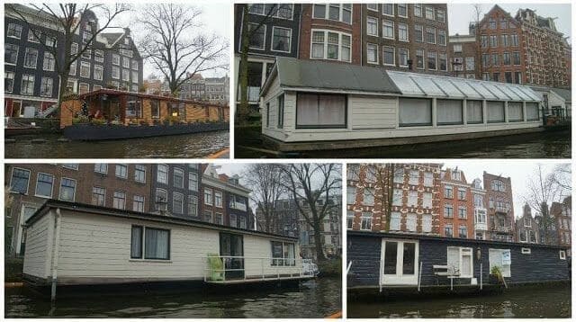 barcas amarradas en los canales de Ámsterdam
