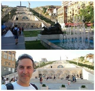 Av. de jardines en Erevan, Armenia