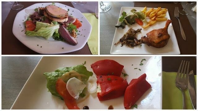 Comida al restaurante « Le Jeu de l'Oie »