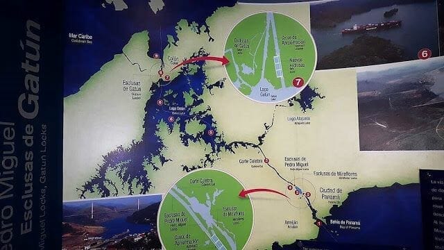 canal de panama mapa