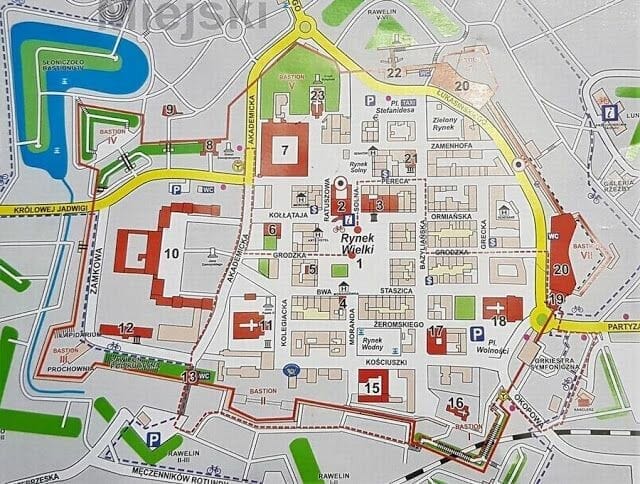 Mapa de Zamosc