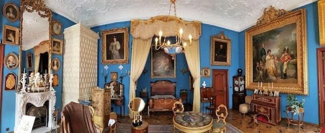 salon paredes azules