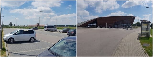 el parking de la zona de Bikernau de auschwitz