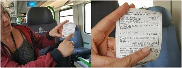 billetes del tren de Cracovia