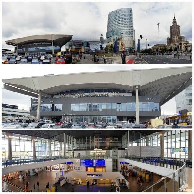 estación tren de Varsovia junto al Palacio de la Cultura y Ciencia