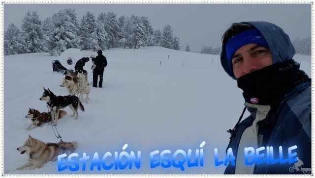 trineo perros pista esqui
