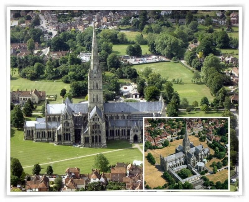 catedral salisbury desde el aire
