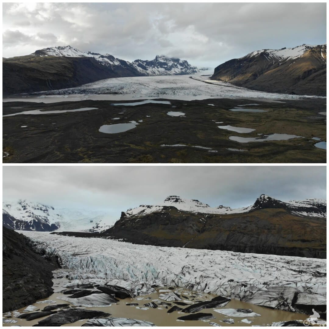 Parque nacional Skaftafell Islandia glaciar skaftafell drone