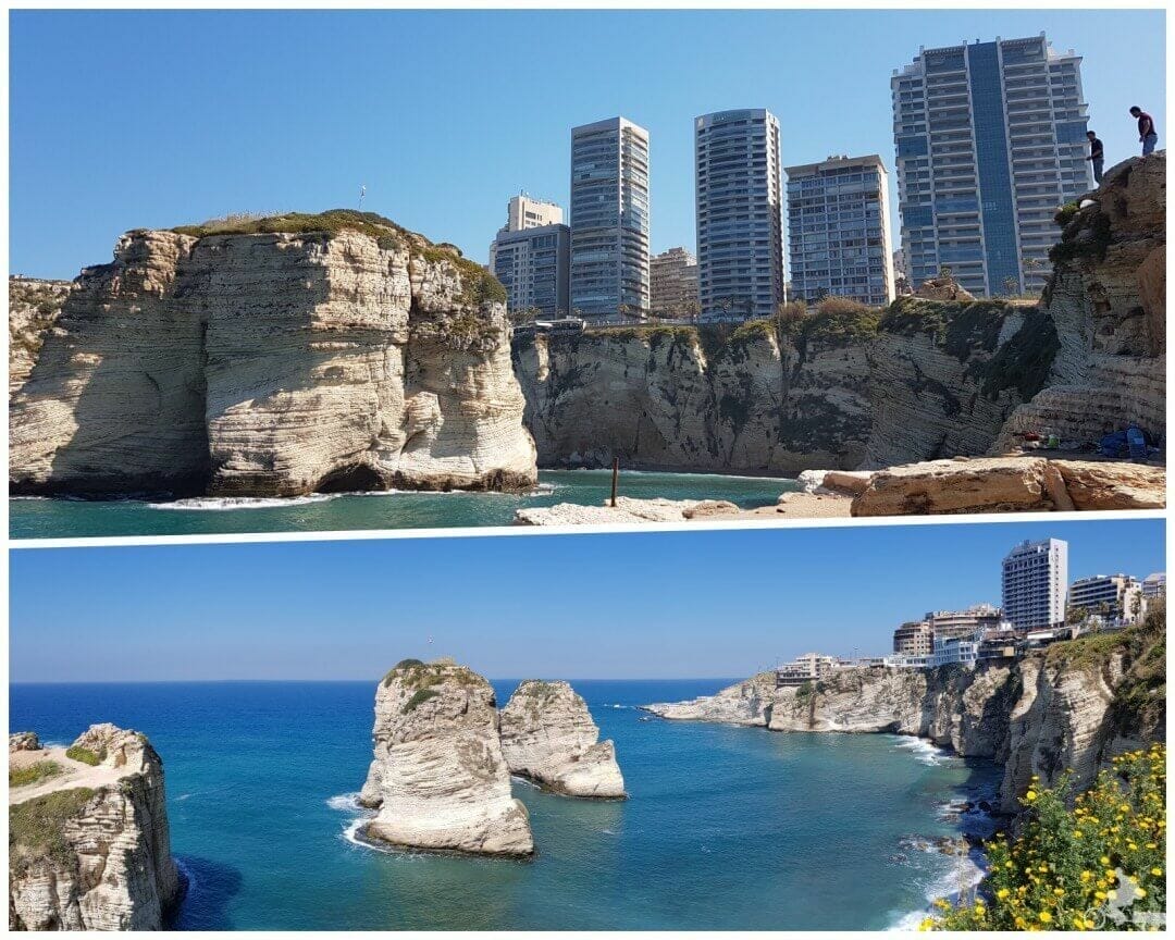 rocas de las palomas de Beirut