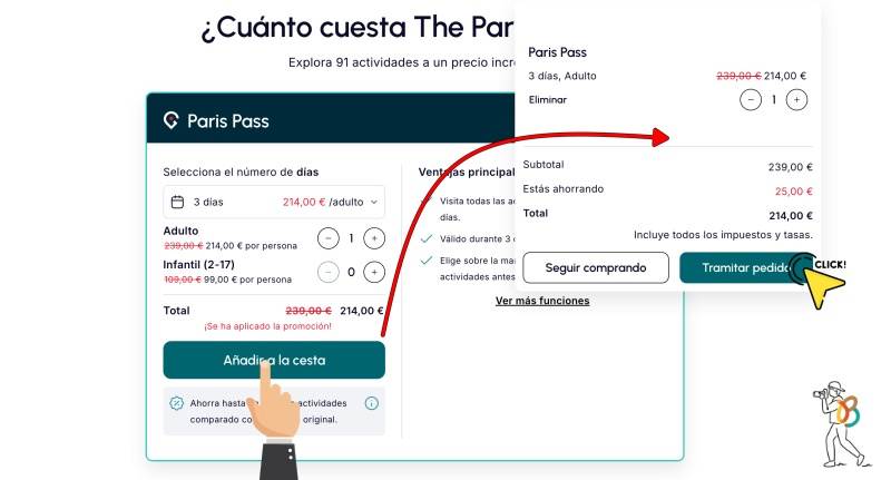 Compra Paris pass en la página web oficial