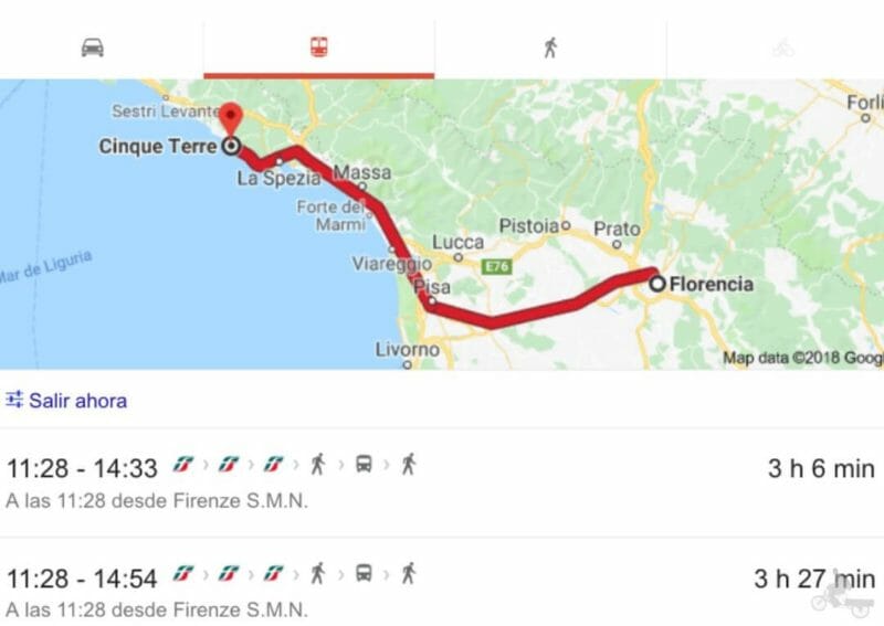 tren desde florencia a cinque terre