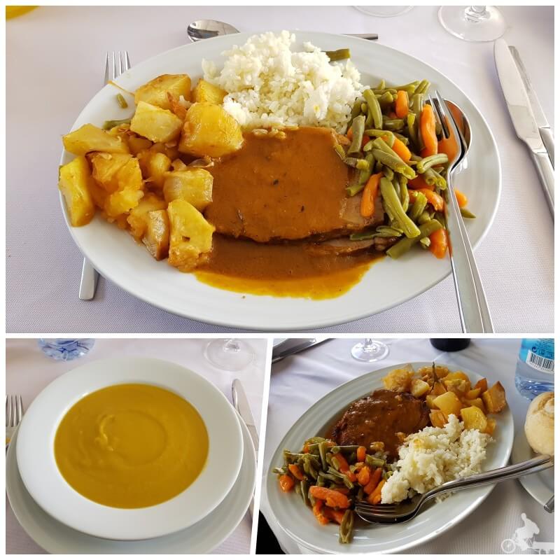 comida en el crucero por el duero de oporto