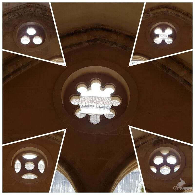 interior rosetones del claustro de la catedral de coimbra