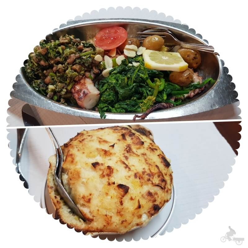 bacalao as Natas y pulpo a la braelha