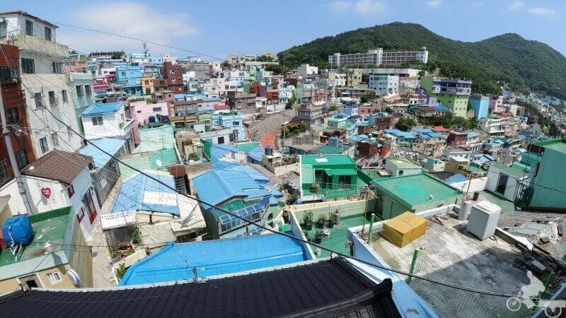 vistas en Gamcheon Culture Village desde sus terrazas y miradores
